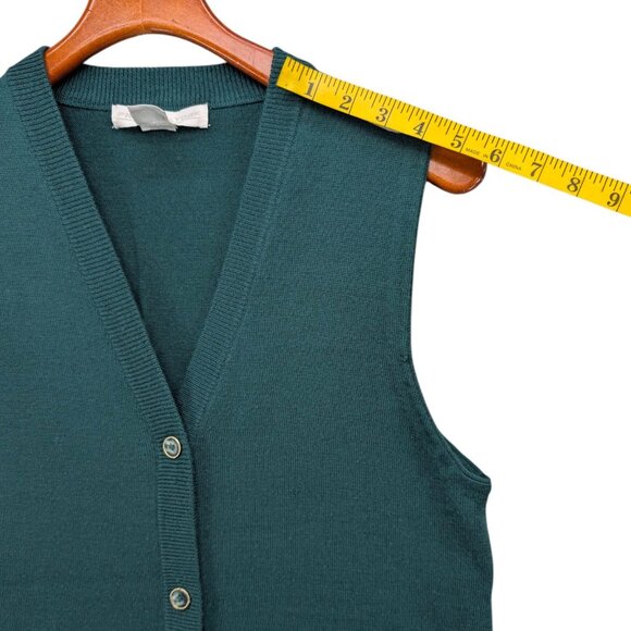 Vtg Preston York Cardigan Vest Mens Green Wool Blend Button Front Size M - Picture 9 of 10